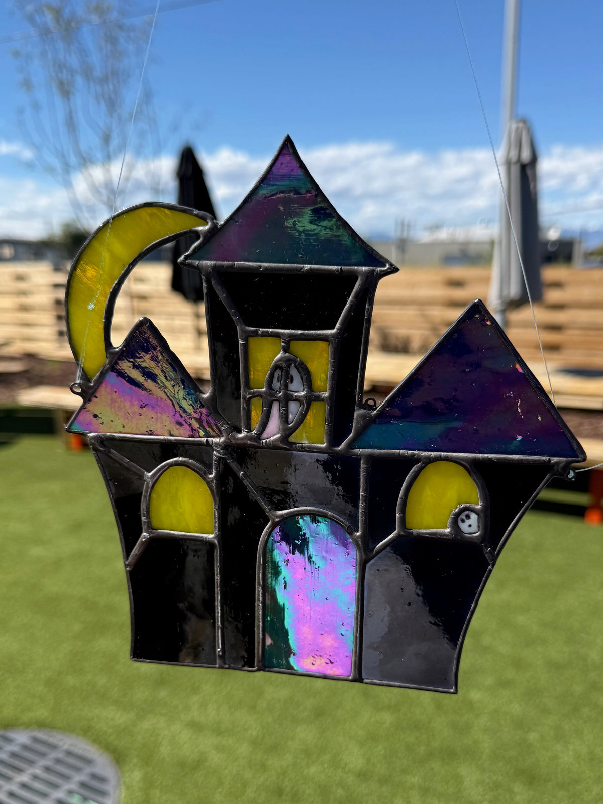 Haunted House Stained Glass Sun Catcher
