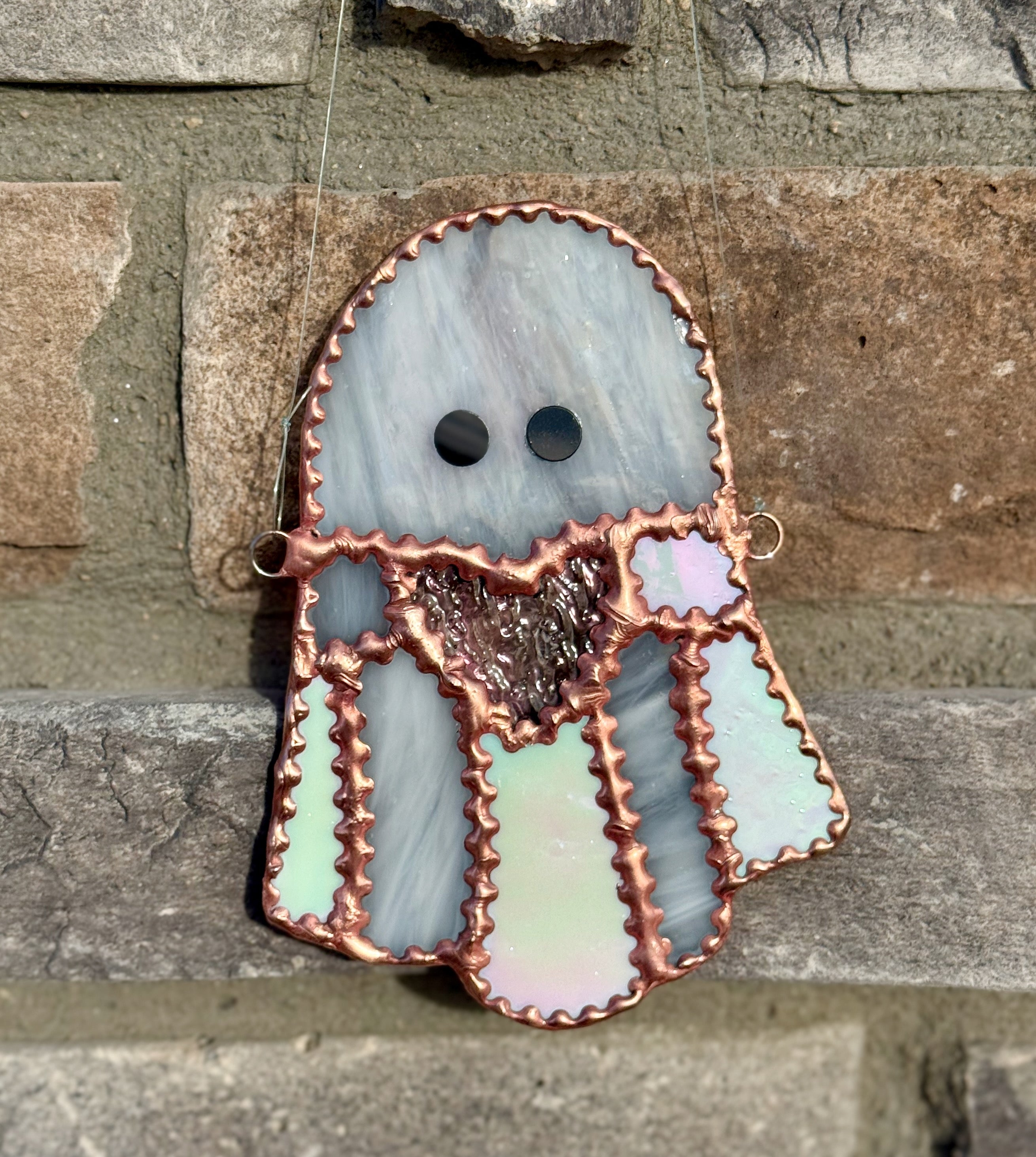 Ghost Heart Stained Glass Suncatcher