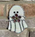 Ghost w Flower Stained Glass Sun Catcher