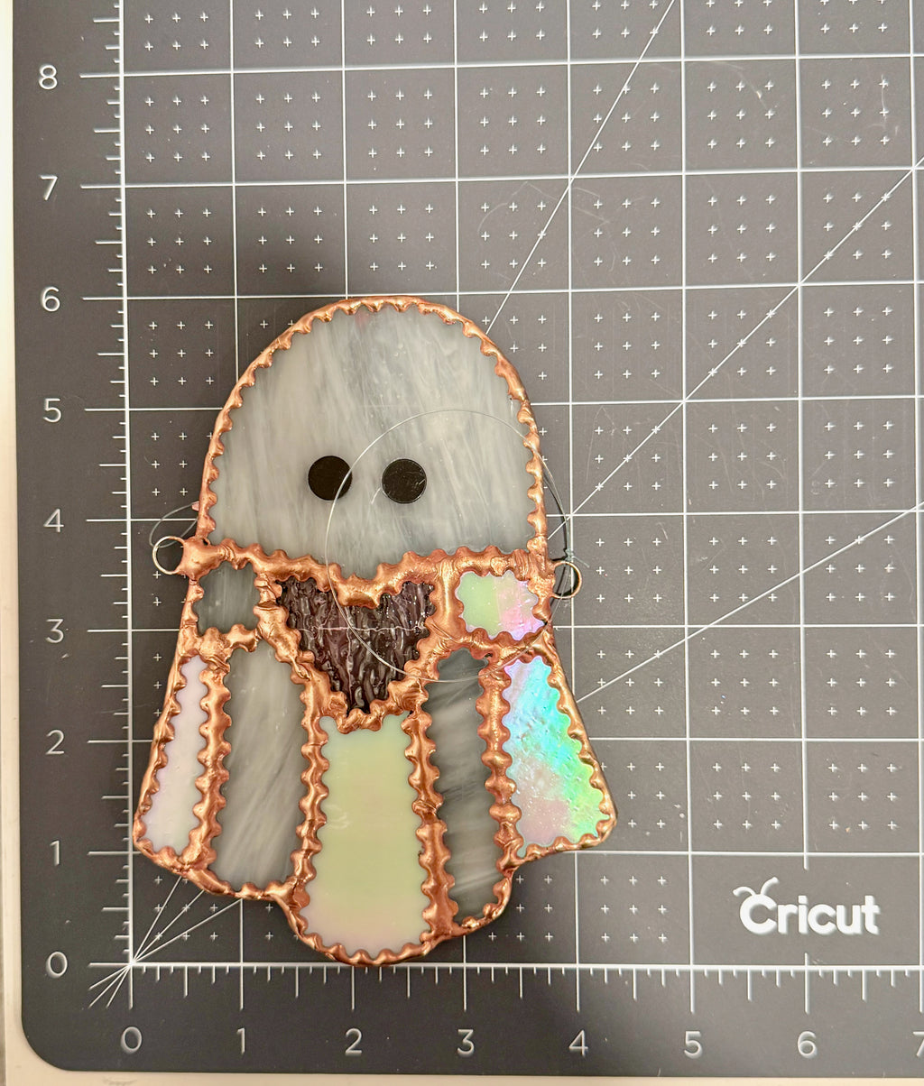 Ghost Heart Stained Glass Suncatcher