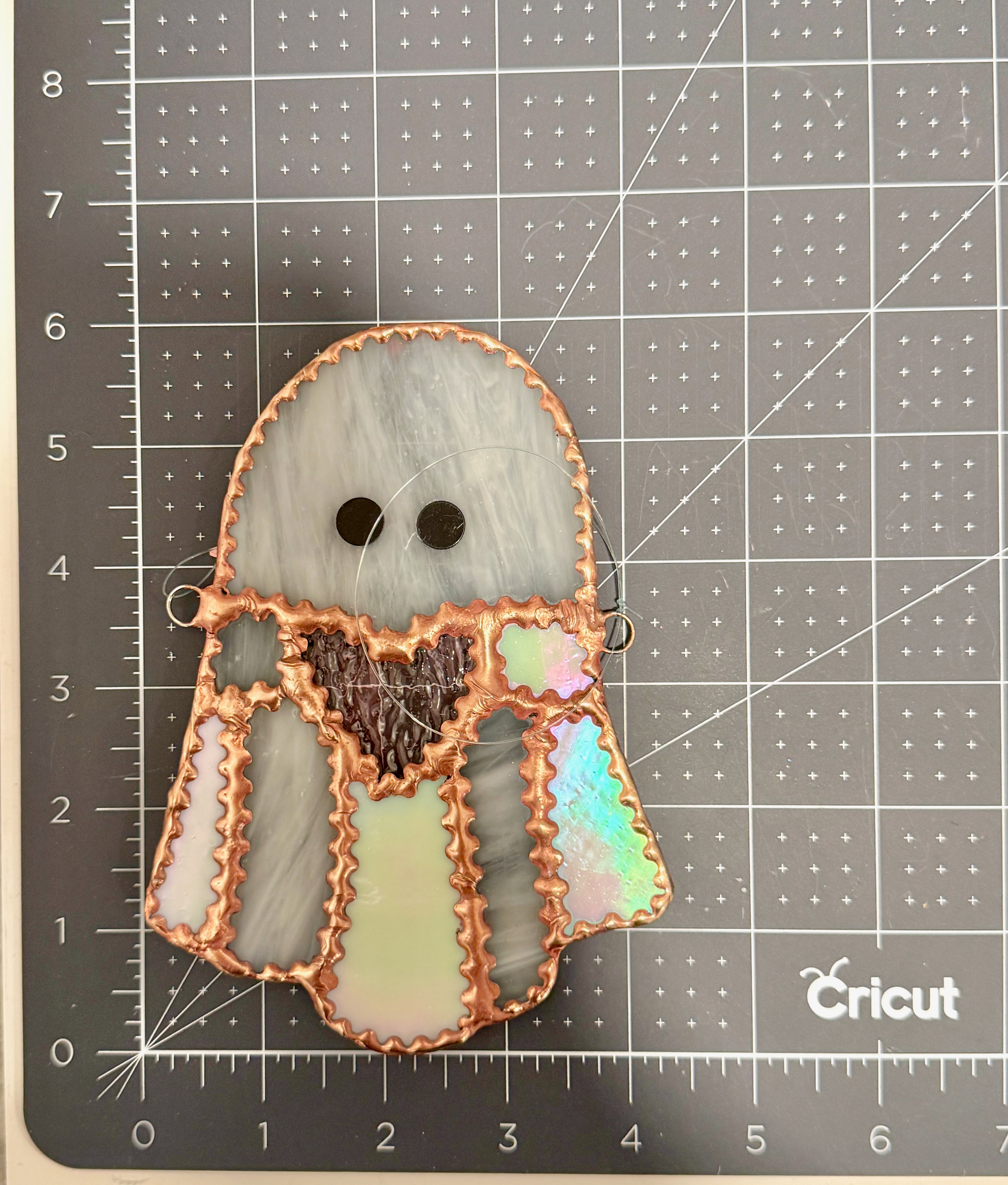 Ghost Heart Stained Glass Suncatcher