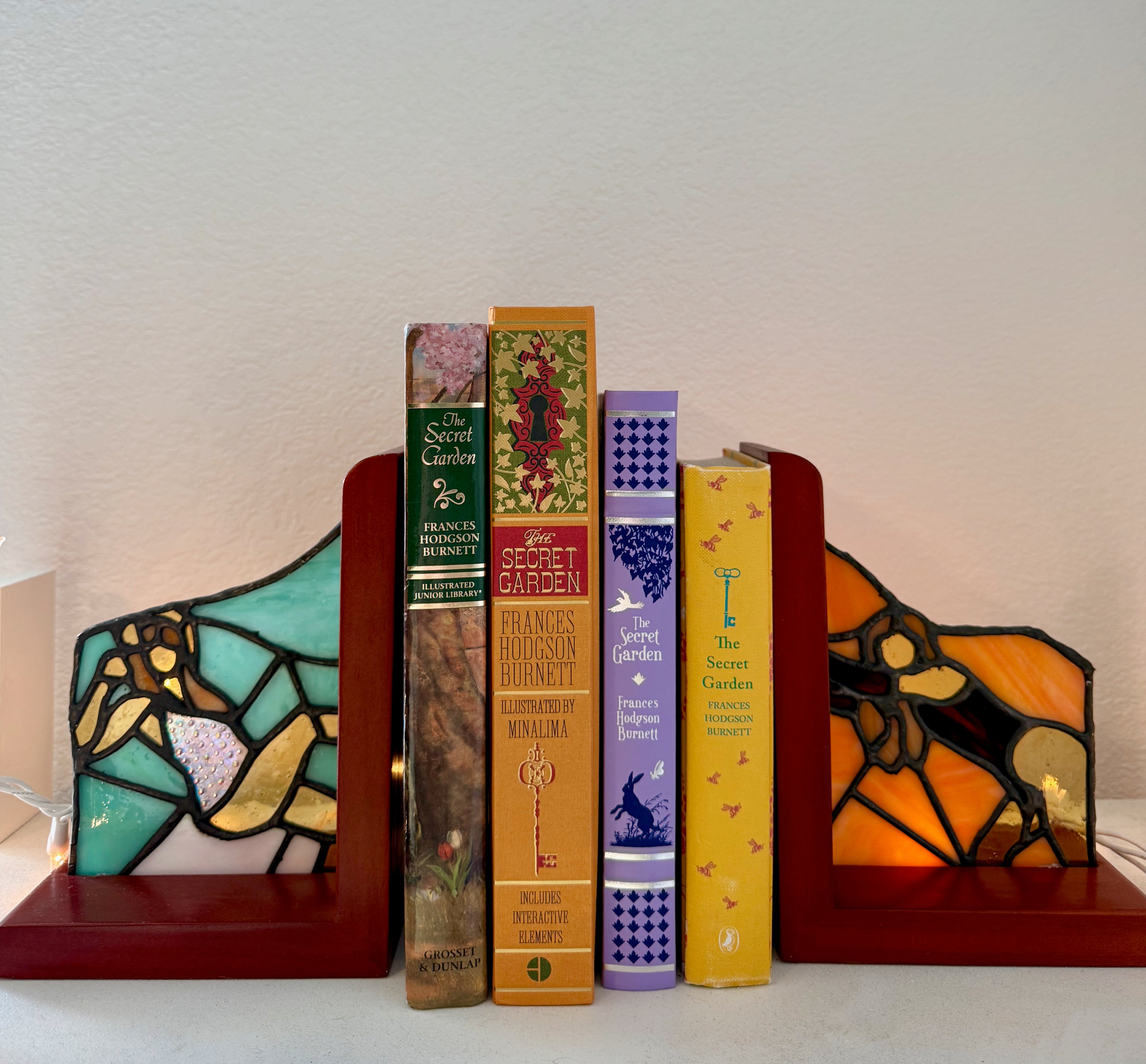 Showgirl Stained Glass Bookends