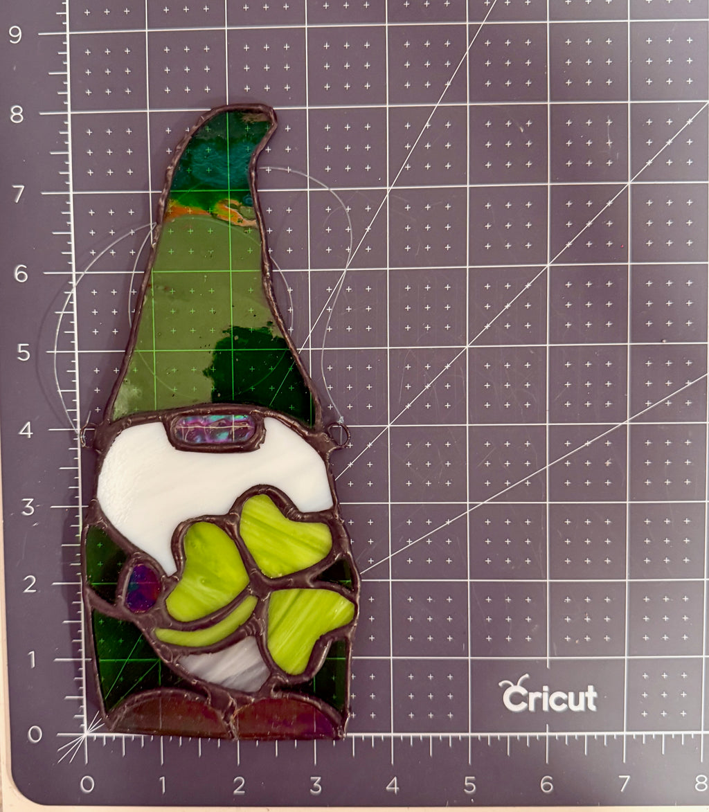 St. Paddy's Gnome Stained Glass Sun Catcher