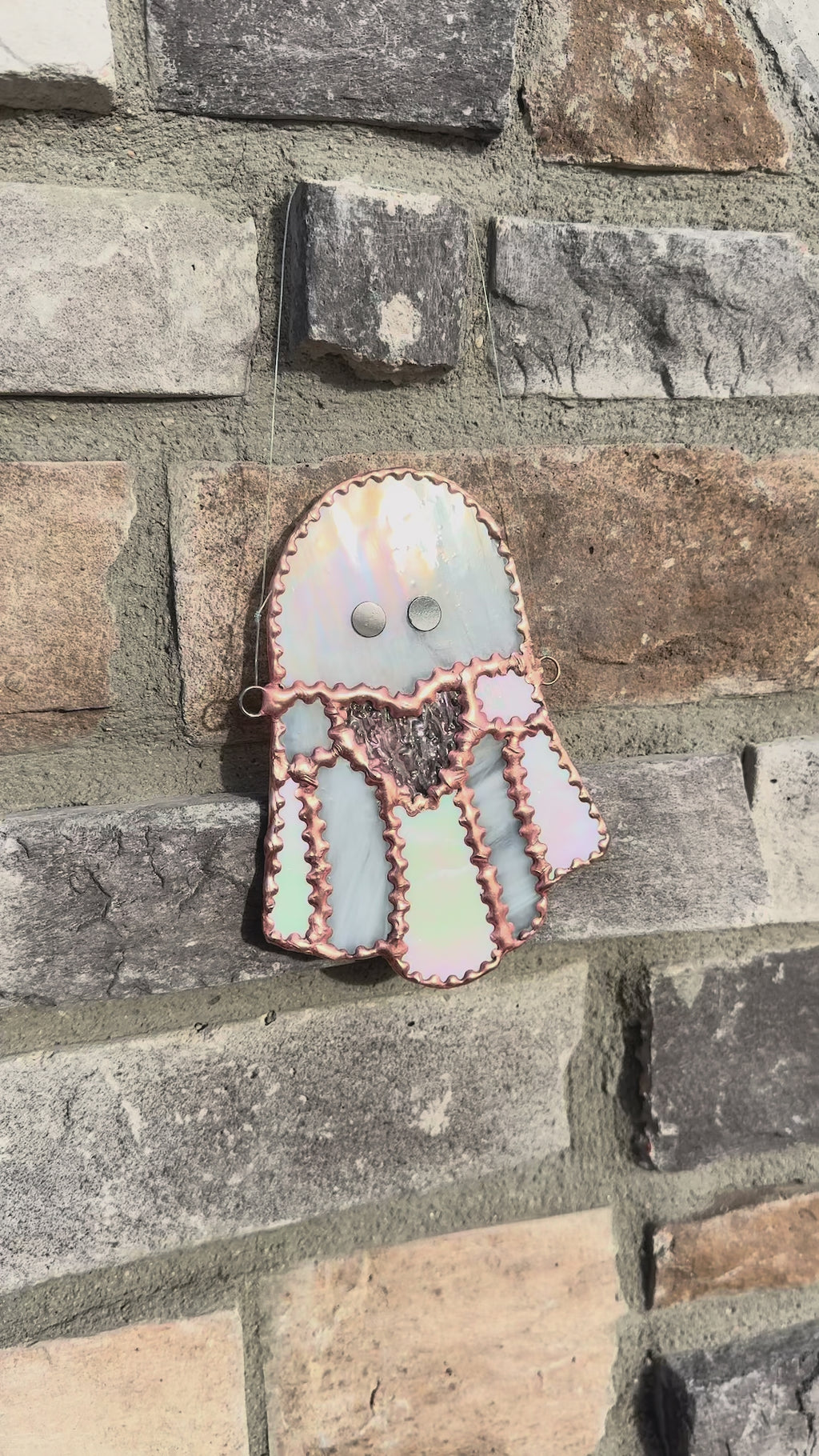 Ghost Heart Stained Glass Suncatcher
