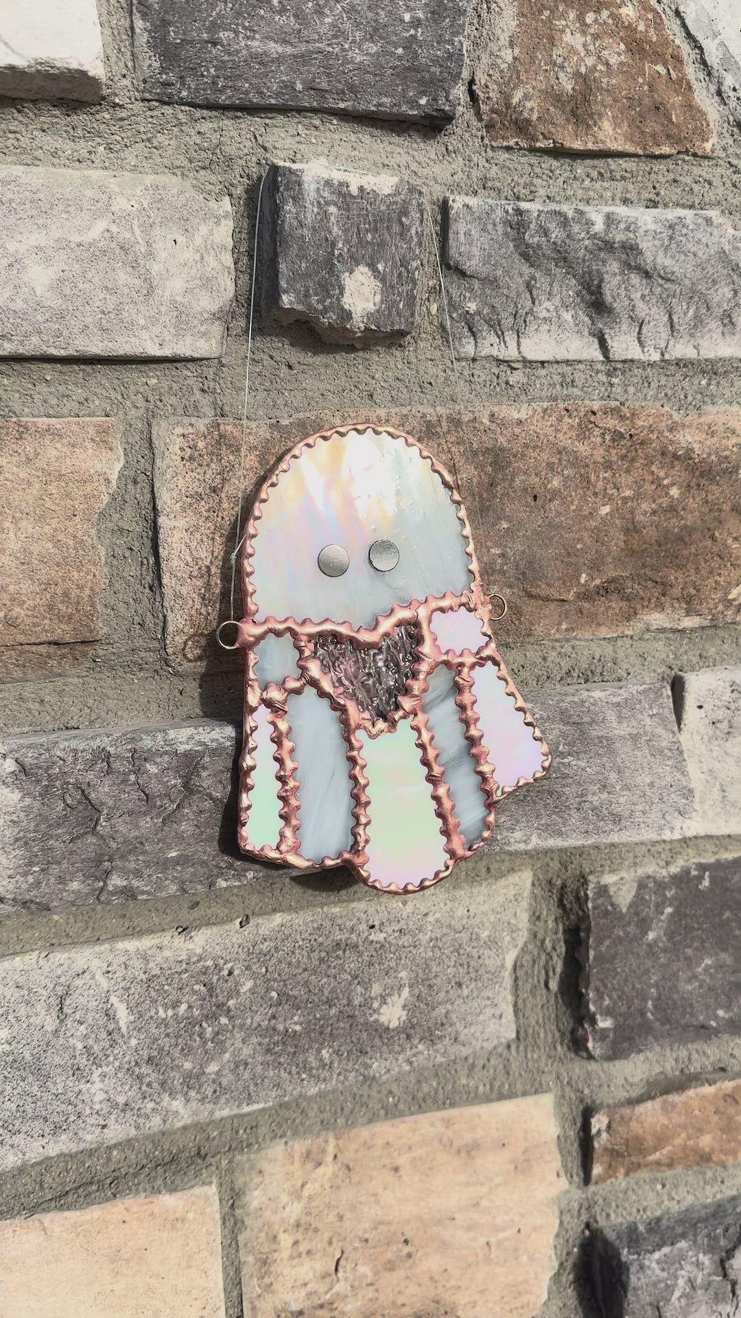 Ghost Heart Stained Glass Suncatcher