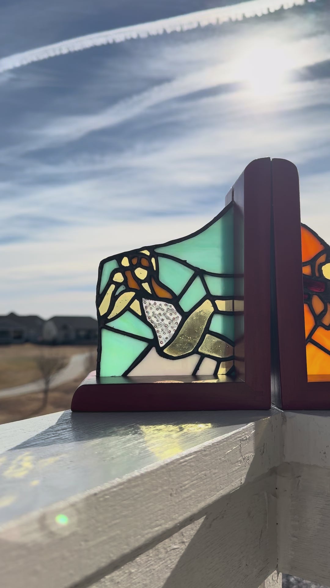 Showgirl Stained Glass Bookends