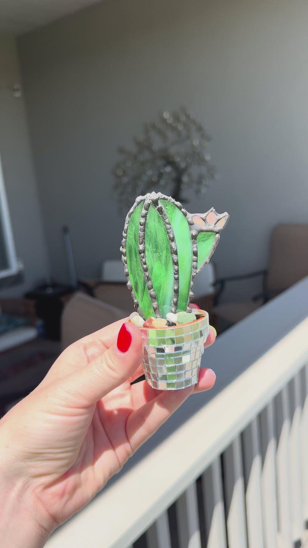 Stained Glass Mini Disco Cactus
