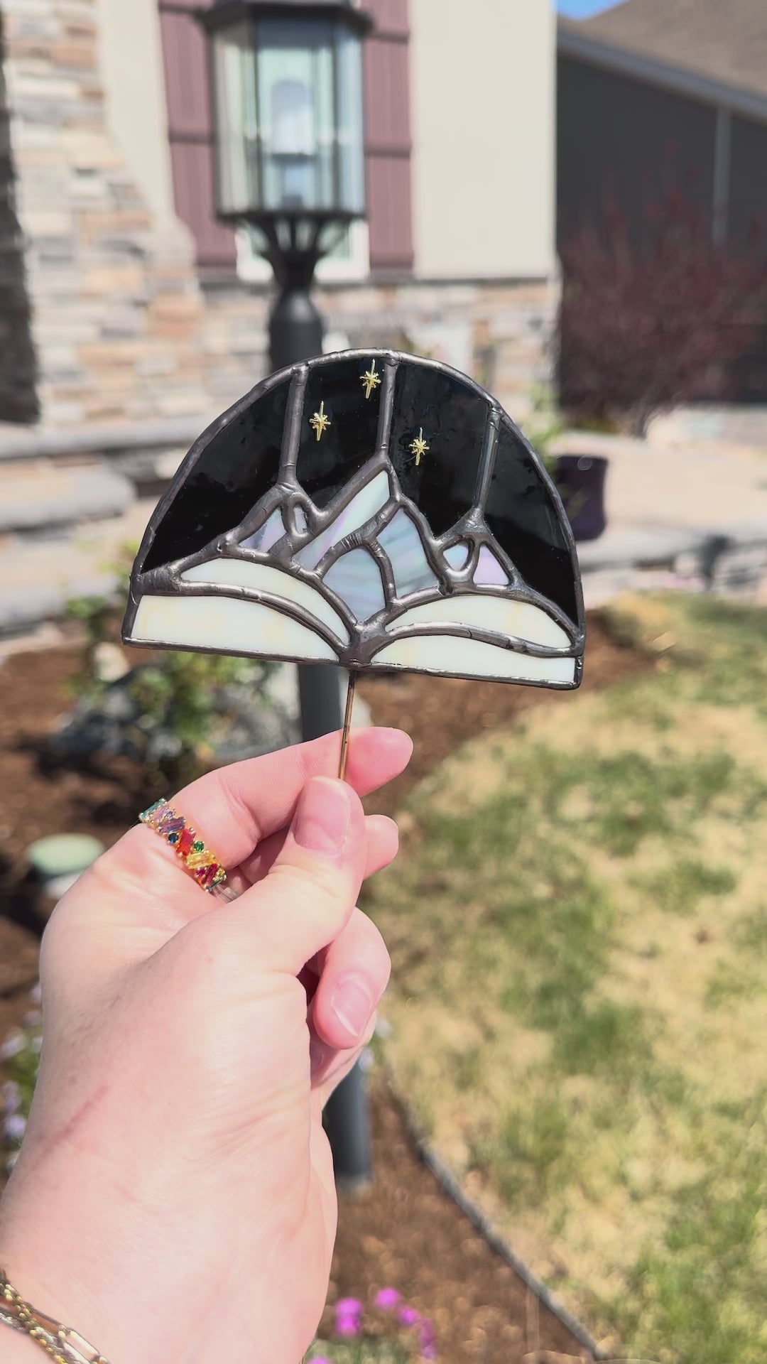 Velaris Stained Glass Plant Stake