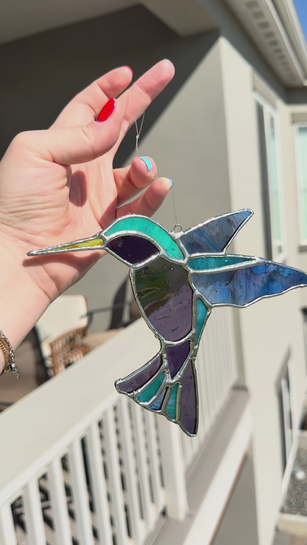 Hummingbird Stained Glass Sun Catcher